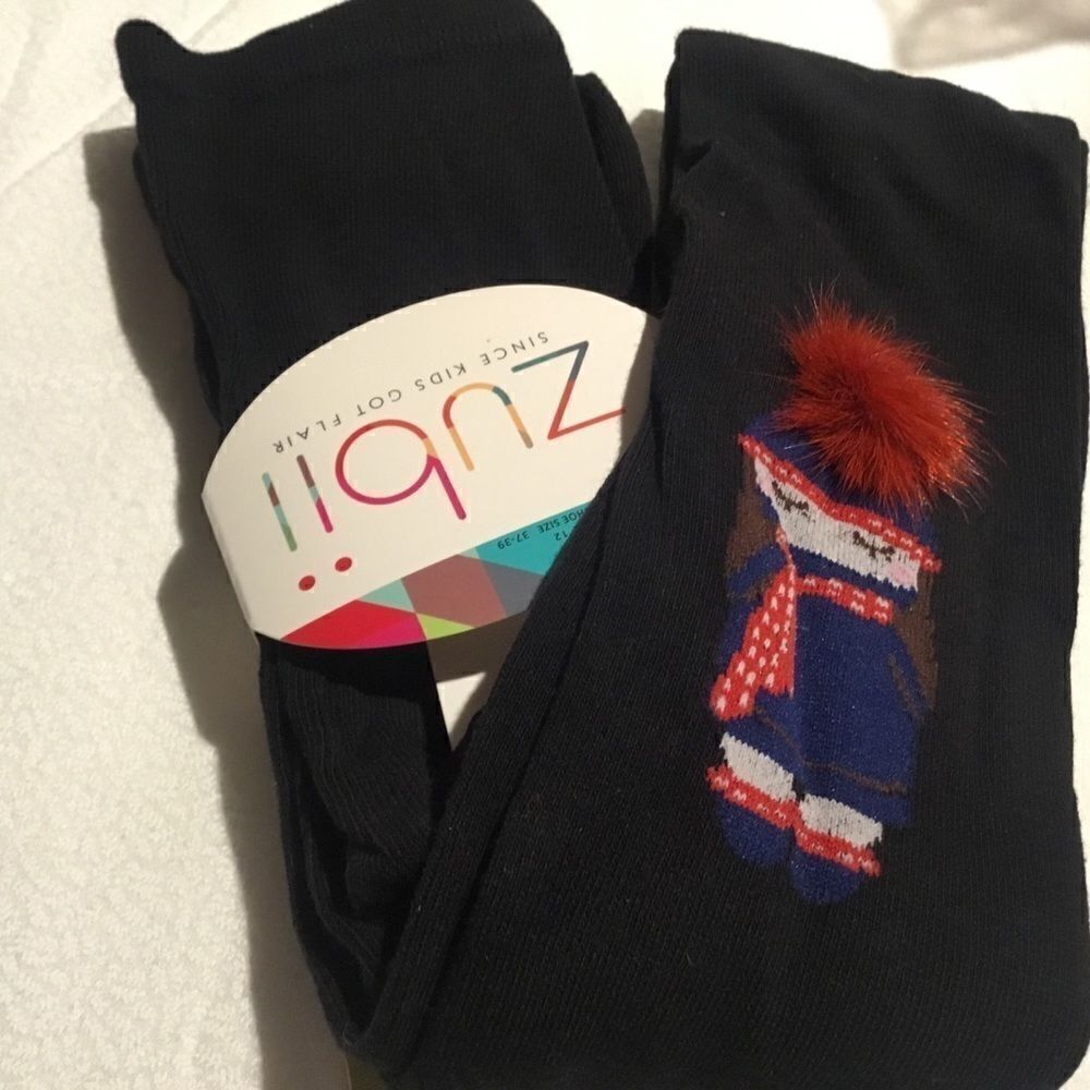 SALE. BUY 3/$10. NWT. Size 12 Girls Tights Black w/Cute Girl